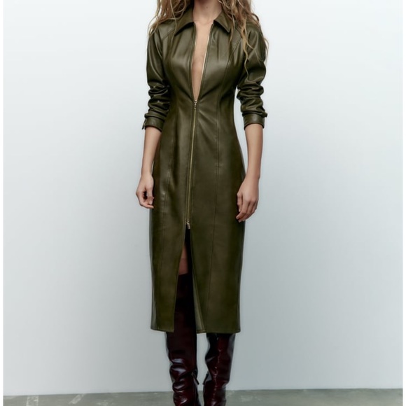 black leather dress mini L'AGENCE Midy Vegan Leather Dress In Black main image 0
